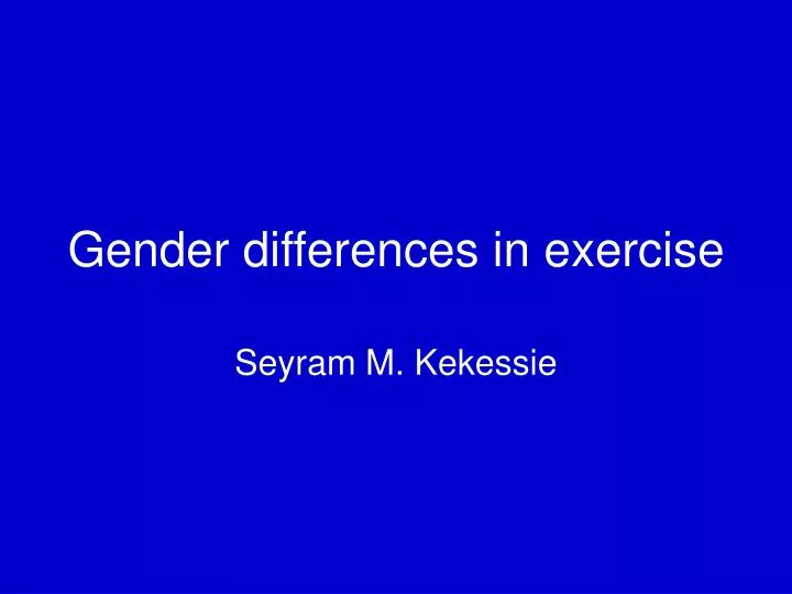 gender differences in exercise