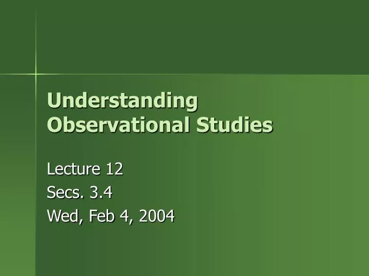 understanding observational studies