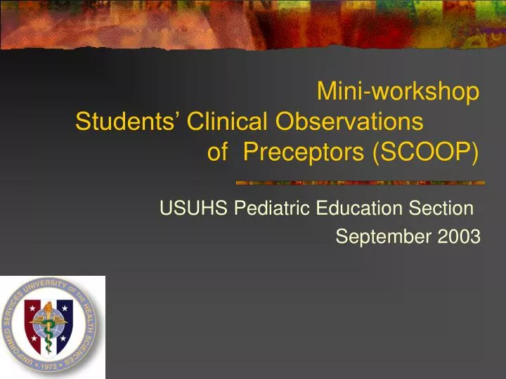 mini workshop students clinical observations of preceptors scoop