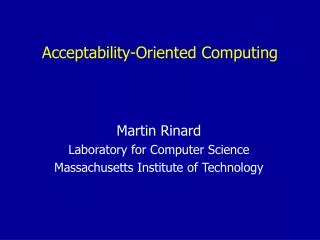 Acceptability-Oriented Computing