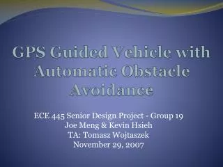GPS Guided Vehicle with Automatic Obstacle Avoidance