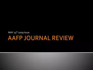 AAFP JOURNAL REVIEW