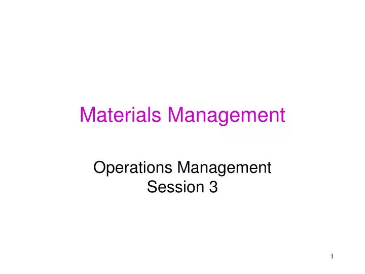 materials management
