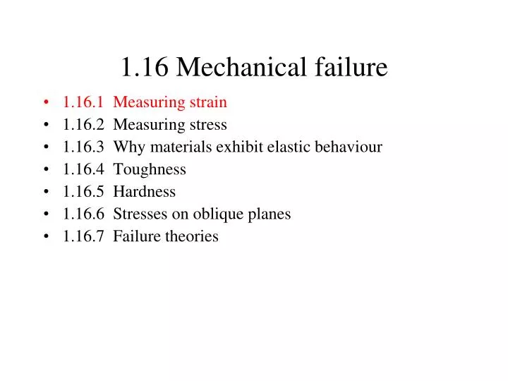 1 16 mechanical failure