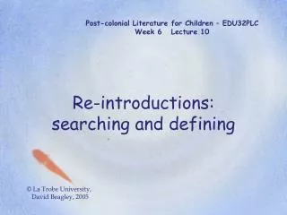 Post-colonial Literature for Children – EDU32PLC Week 6 Lecture 10
