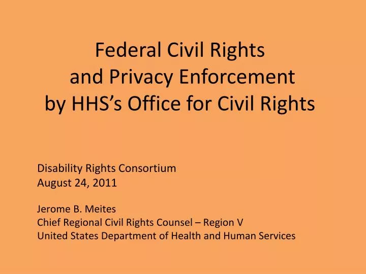 federal civil rights and privacy enforcement by hhs s office for civil rights