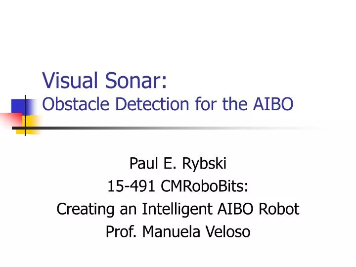 visual sonar obstacle detection for the aibo