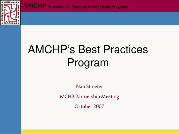 amchp s best practices program