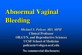 Abnormal Vaginal Bleeding
