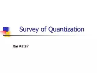 Survey of Quantization