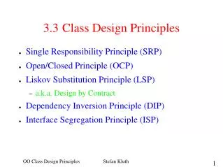3.3	 Class Design Principles