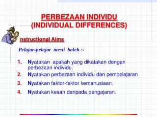 perbezaan individu individual differences