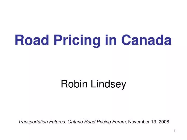 road pricing in canada