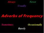 Always Never Usually Adverbs of Frequency Sometimes Occasionally Rarely - slide 1