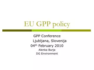 EU GPP policy