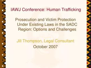 IAWJ Conference: Human Trafficking