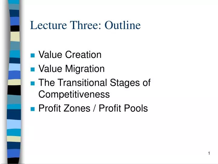 lecture three outline