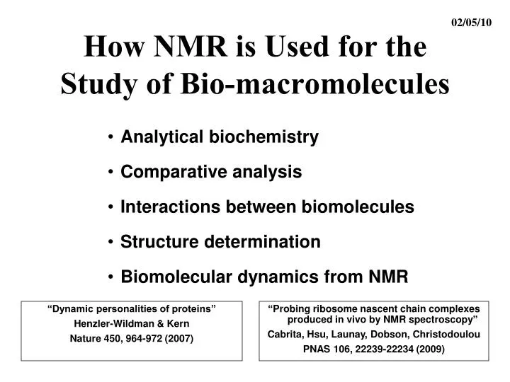 how nmr is used for the study of bio macromolecules