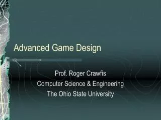 Advanced Game Design