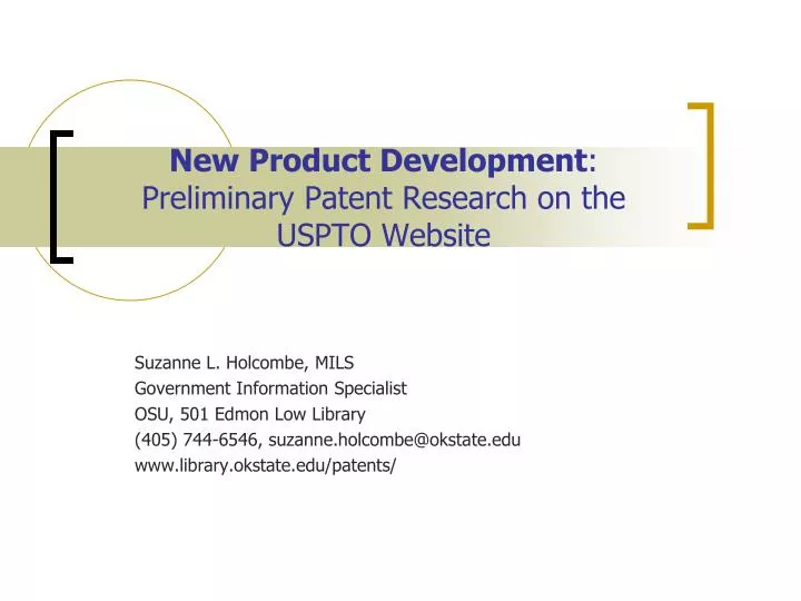 new product development preliminary patent research on the uspto website