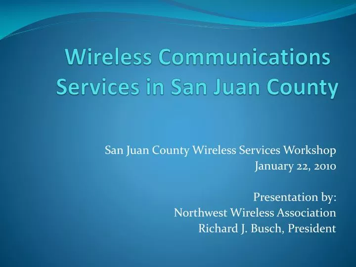 wireless communications services in san juan county