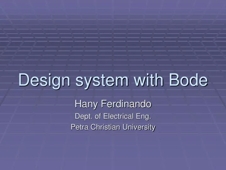 design system with bode