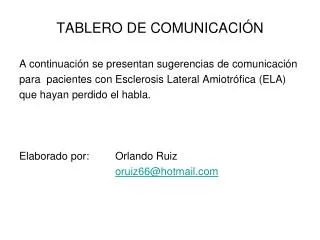 TABLERO DE COMUNICACIÓN