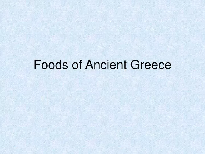 foods of ancient greece