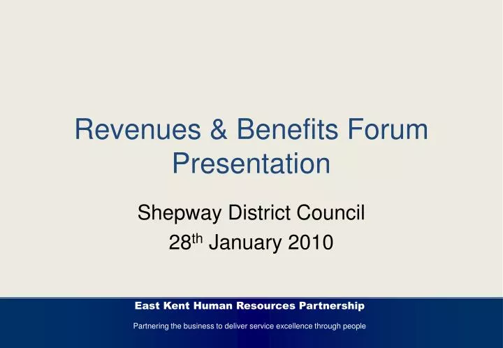 revenues benefits forum presentation