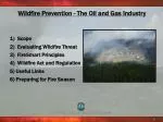 Wildfire Prevention - The Oil and Gas Industry - slide 1