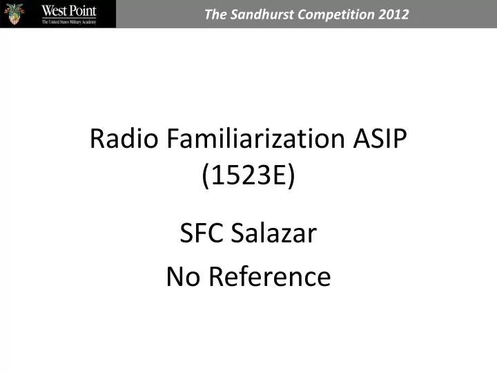 radio familiarization asip 1523e