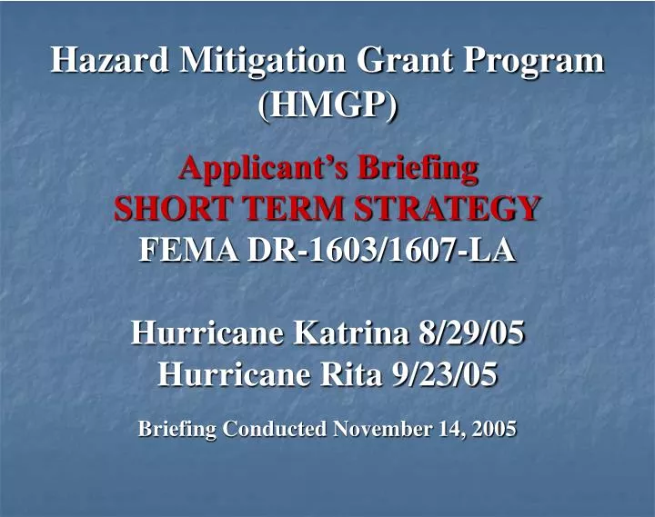 hazard mitigation grant program hmgp