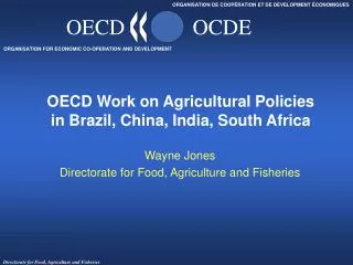 OECD Work on Agricultural Policies in Brazil, China, India, South Africa