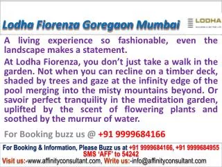 Lodha Group Fiorenza @09999684166 Apartment Goregaon Mumbai