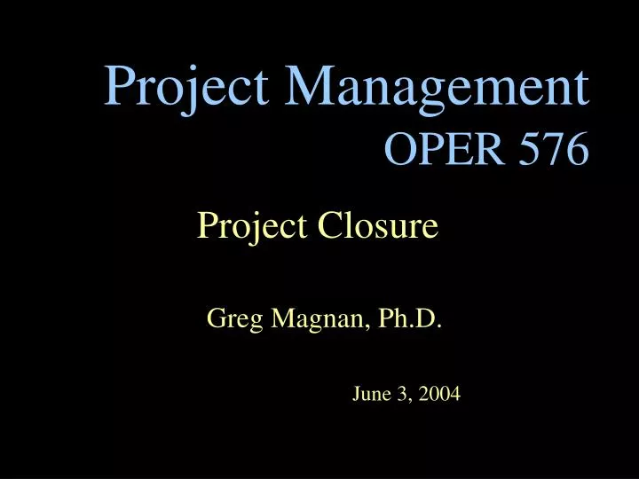 project management oper 576