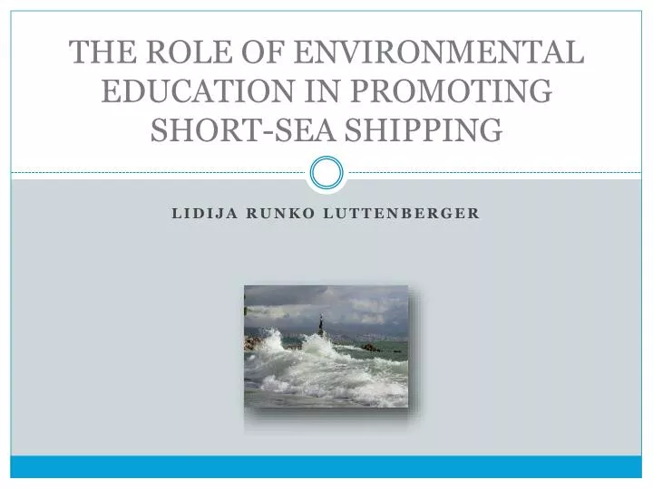 the role of environmental education in promoting short sea shipping