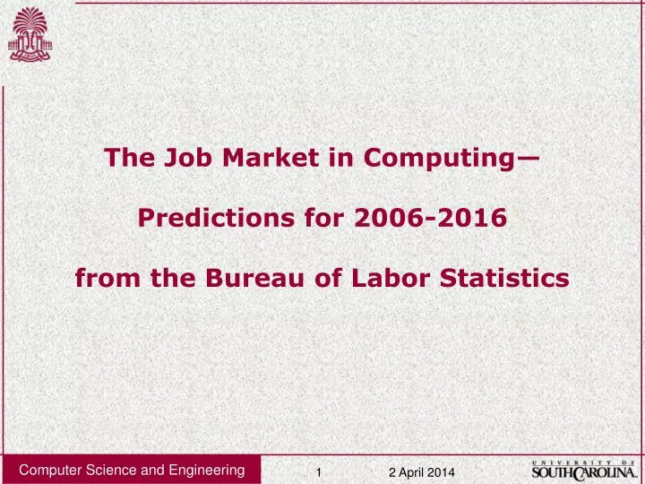 the job market in computing predictions for 2006 2016 from the bureau of labor statistics