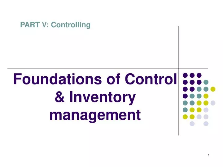 foundations of control inventory management