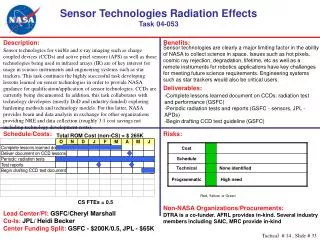 Sensor Technologies Radiation Effects Task 04-053
