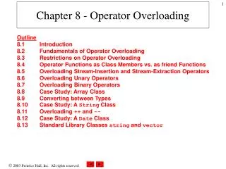 Chapter 8 - Operator Overloading