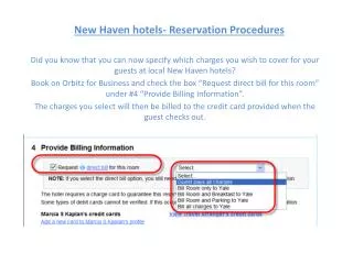 New Haven hotels- Reservation Procedures
