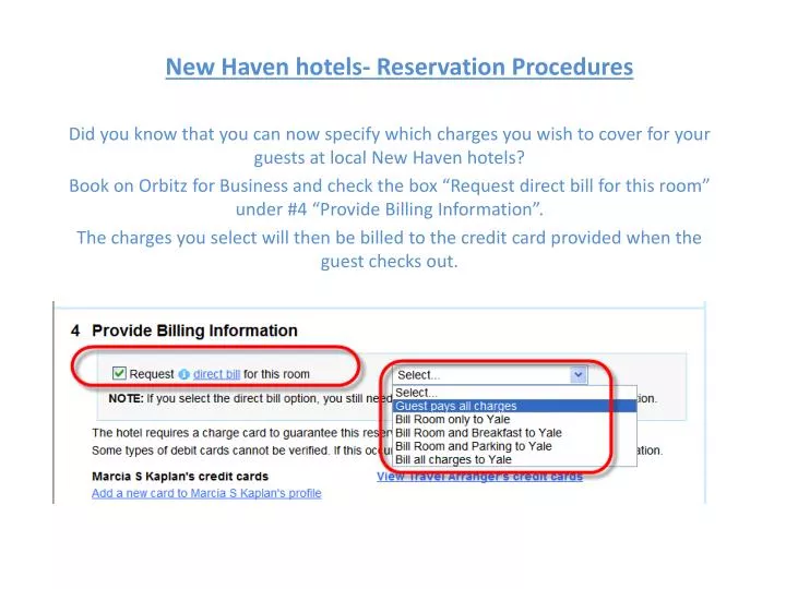 new haven hotels reservation procedures