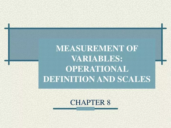 measurement of variables operational definition and scales
