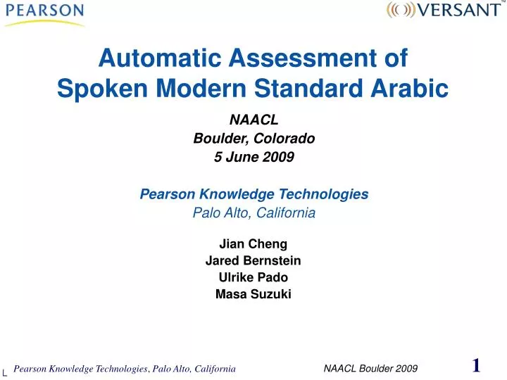 automatic assessment of spoken modern standard arabic