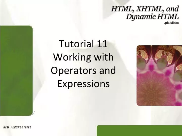 tutorial 11 working with operators and expressions