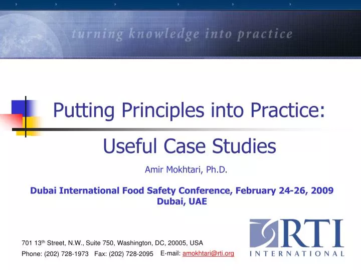 putting principles into practice useful case studies