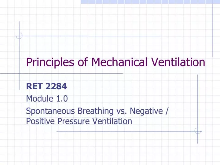 principles of mechanical ventilation