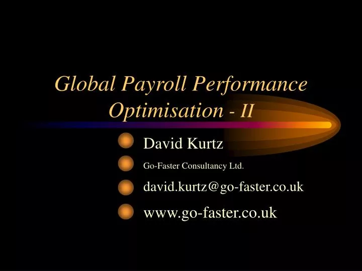 global payroll performance optimisation ii