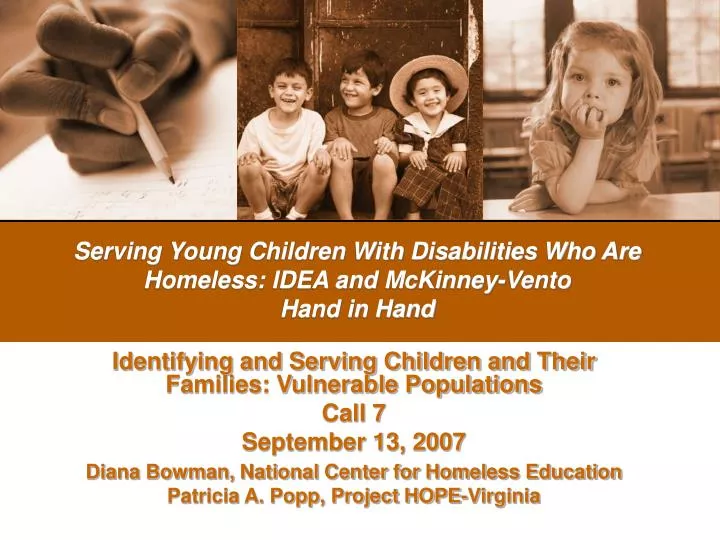 serving young children with disabilities who are homeless idea and mckinney vento hand in hand