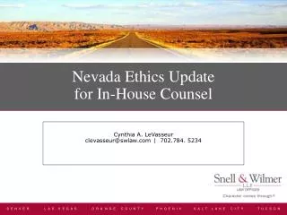 Nevada Ethics Update for In-House Counsel